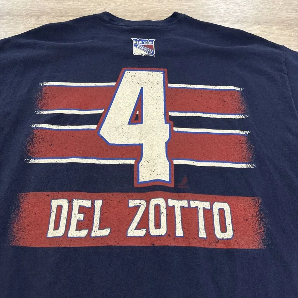 Michael Del Zotto Shirt New York Rangers NHL Reebok MSG Exclusive Men’s Blue XL